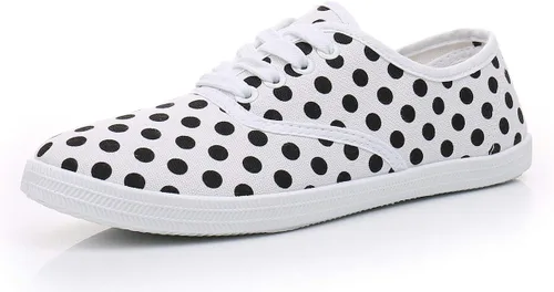 Vista 30 de VenusCelia - Tenis de lona con agujetas Rainbow para mujer Negro (Allblack)