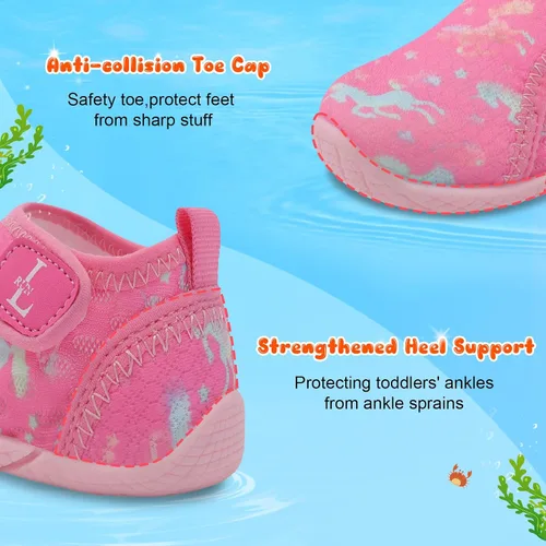 Vista 5 de Zapatos de agua para niños y niñas, zapatos de playa para niños y niñas, secado rápido, antideslizantes, transpirables, calcetines acuáticos
