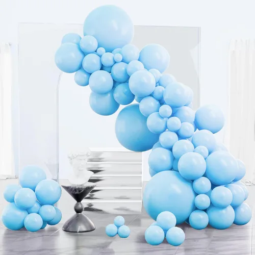 Vista 8 de PartyWoo 85 globos de color azul claro, 85 globos rojos de PartyWoo