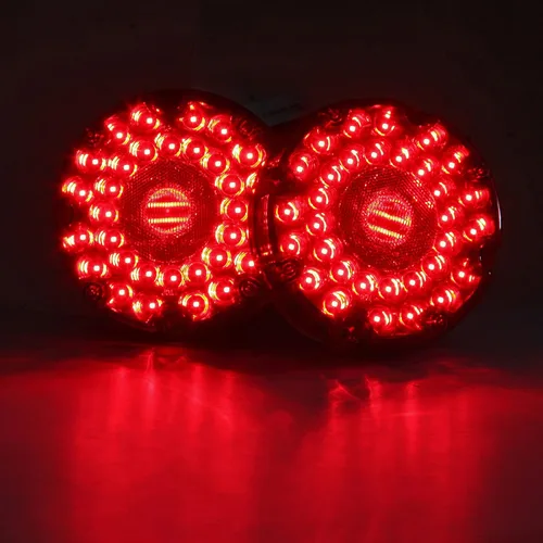 Vista 3 de LIMICAR Luces de remolque redondas de 7 pulgadas, 36 luces LED rojas de tránsito, kit de luces LED para remolque, luz trasera de freno y giro