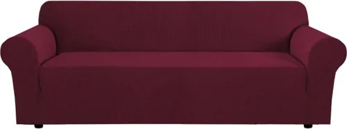 Vista 96 de H.VERSAILTEX Funda elástica para sofá, fundas suaves para muebles de 3 cojines, con tela jacquard gruesa a cuadros con parte inferior elástica, sofá