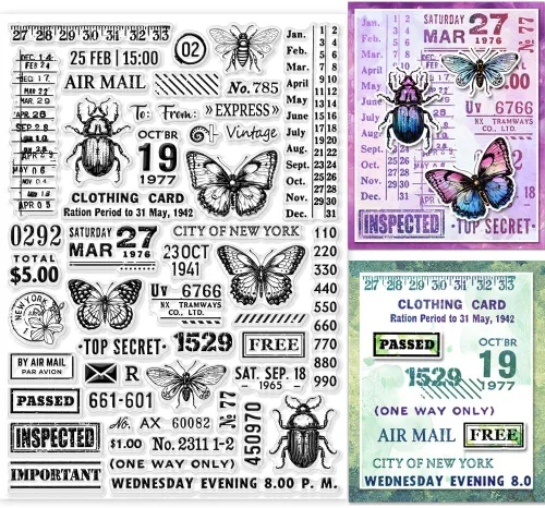Vista 9 de GLOBLELAND Sellos de goma con marca de correo para tarjetas, sellos transparentes de silicona de gran tamaño de 11.7x8.3 pulgadas para hacer