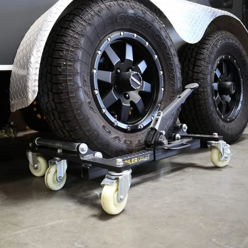 Vista 2 de Trailer Valet Carrito Resistente de 6 Ruedas para Remolques de Eje Tándem – Capacidad de 2,000 Libras por Rueda – Maniobra Suave para Casas