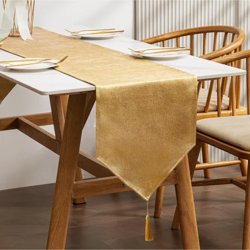 Vista 28 de BALCONY & FALCON Camino de mesa con borlas, lavable a máquina, caminos de mesa decorativos de lujo para el hogar para comedor, fiestas, banquetes