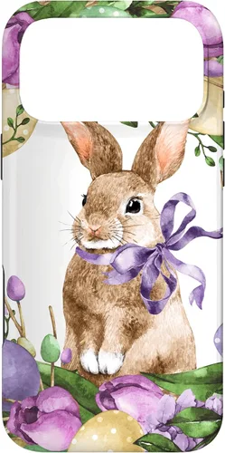 Vista 22 de Floral Easter Bunny Wreath Decor for Women Cute Easter Day Case for iPhone 17