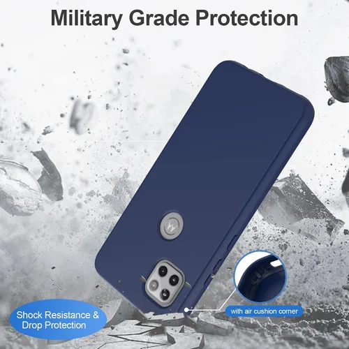 Vista 7 de Funda V/A para Motorola One 5G Ace con protector de pantalla integrado, protección de cuerpo completo a prueba de golpes, parachoques delantero