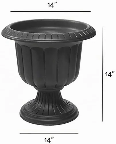 Vista 2 de Novelty - Maceta clásica tipo jarrón negra, 38148.04 Negro
