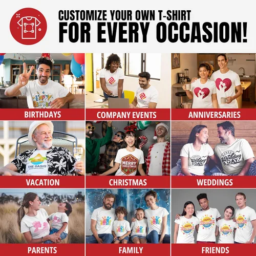 Vista 2 de Camiseta personalizada para adultos, diseño central y frontal, solo agregar al carrito y agregar tu propio texto y diseño personalizado”.