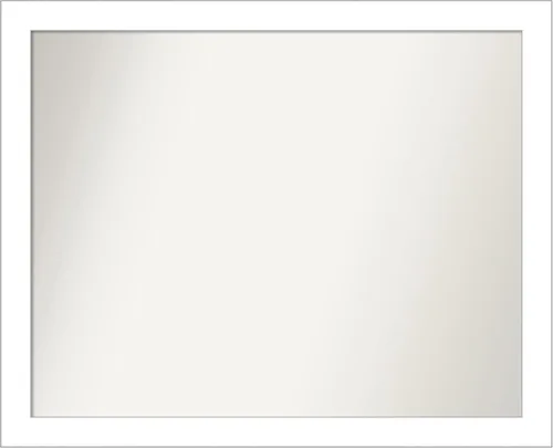 Vista 233 de Amanti Art Espejo de baño blanco para sobre el fregadero, 24 x 26 pulgadas, espejo rectangular blanco y blanco, marco de madera contemporáneo