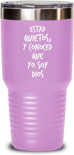 Vista 12 de Regalos catolica cristianas vaso en espanol con versiculos de la biblia para padres estad quietos