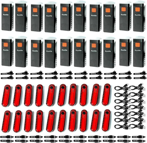 Vista 8 de Kunhe Luces de bicicleta recargables USB-C delanteras y traseras (2 o 4 o 10 o 20 paquetes) conducción nocturna para niños y adultos, 3 modos