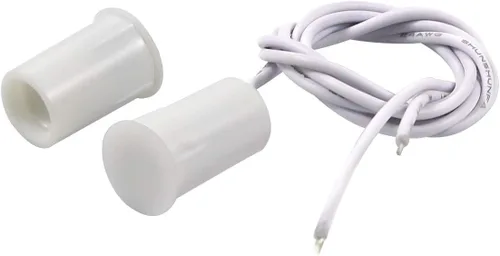 Vista 2 de Interruptor magnético de puerta RC-33 NC empotrable con cable de seguridad para puerta de ventana de seguridad, sensor de contacto, alarma blanca