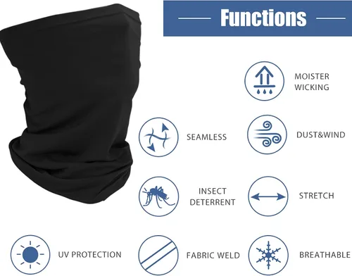 Vista 4 de Máscara facial con protección UV solar para el cuello, pasamontañas