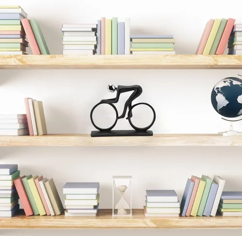 Vista 2 de Adorno de bicicleta, escultura artística, decoración del hogar, estatua de deportes, hobby, adorno de bicicleta, estatua de metal, decoración