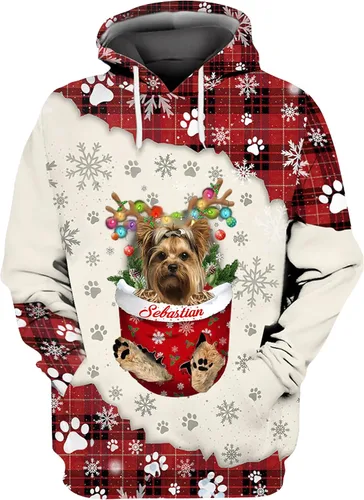Vista 13 de Sudadera con capucha 3D personalizada para perro, diseño de perro con nombre personalizado, sudadera con capucha de perro de amor, camisa de perro