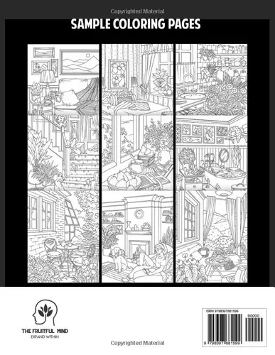 Vista 2 de Home Sweet Home Coloring Book for Adults Fun and Relaxing Interior Home Designs with Beautifully Furnished Rooms and Welcoming Outdoor Spaces