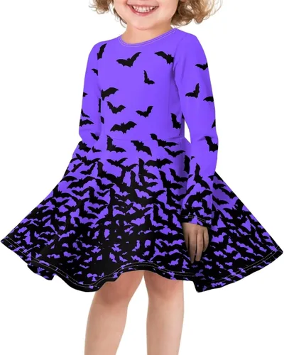 Vista 3 de Showudesigns Vestido de manga larga casual para niñas de 3 a 16 años