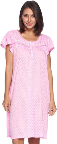 Vista 8 de Casual Nights Camisón de manga larga para mujer, diseño floral. Azul