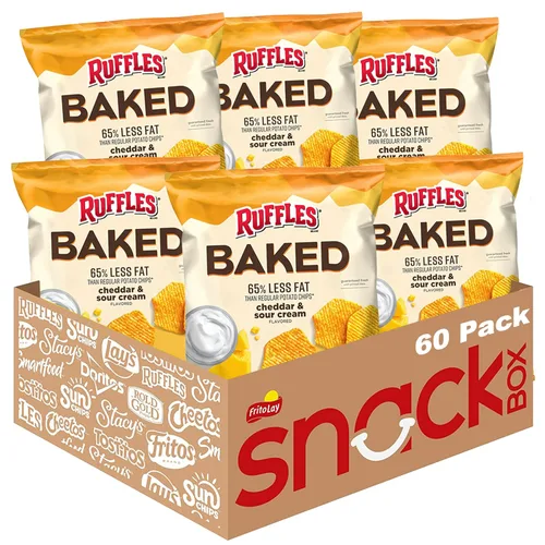 Vista 10 de Lay del horno Baked Flavored patatas fritas de barbacoa, 1.125 onza (Pack de 64)