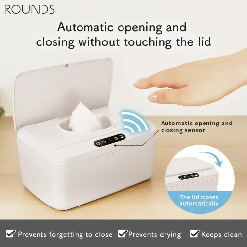 Vista 2 de ROUNDS Dispensador automático de toallitas para bebés, dispensador de toallitas húmedas para pañales, dispensador de toallitas húmedas