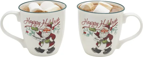 Vista 4 de Pfaltzgraff Winterberry - Taza de porcelana Naughty And Nice (juego de 2), 20 onzas, surtido