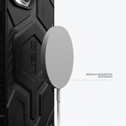 Vista 4 de URBAN ARMOR GEAR UAG - Funda compatible con iPhone 15 Plus de 6.7 pulgadas, Monarch Pro de fibra de carbono con imán integrado compatible con carga