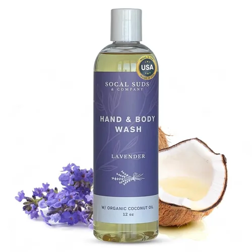 Vista 17 de SoCal Suds & Company Gel de baño orgánico - Jabón líquido suave para manos y cuerpo para hombres y mujeres, fabricado con aceites orgánicos y aceite