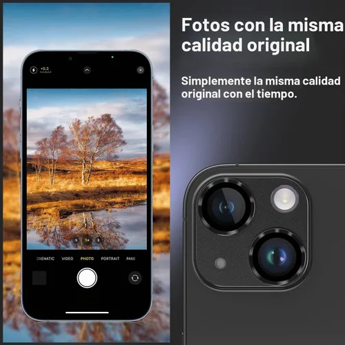 Vista 4 de Korecase para iPhone 14 / iPhone 14 Plus Protector de Lente de Cámara, Protector de Pantalla de Cámara de Vidrio Templado HD Antiarañazos, Película