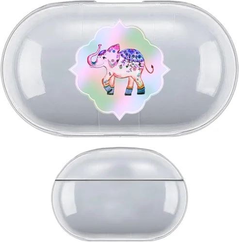 Vista 7 de Head Case Designs Officially Licensed Monika Strigel Blue Rainbow Watercolor Elephant Clear Hard Crystal Cover Compatible with Samsung Galaxy