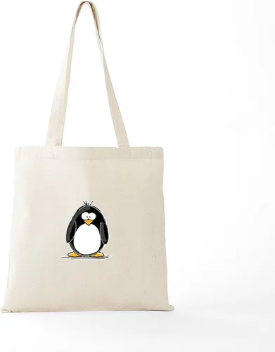 Vista 5 de CafePress Bolso tote de lona de pingüino, Caqui