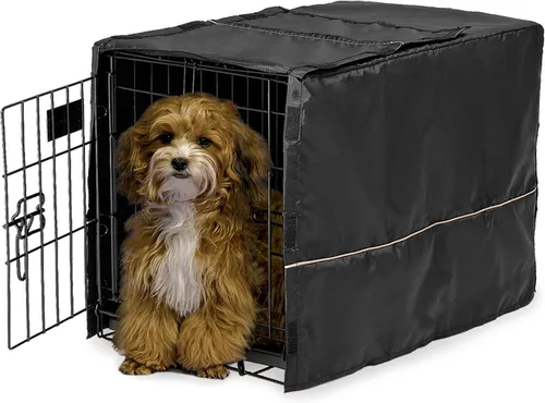 Vista 22 de MidWest Homes for Pets XL Funda para jaula de perro, cubierta de perrera de poliéster negro para dar privacidad, se ajusta a la mayoría