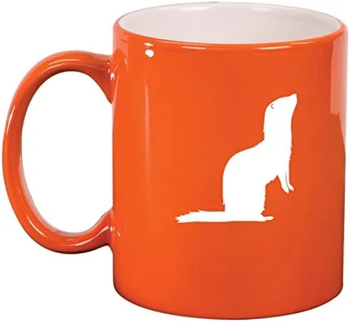 Vista 3 de Cerámica Café Té Taza hurón, Negro