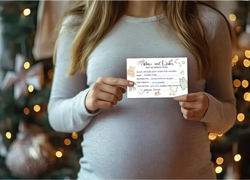 Vista 6 de 50 tarjetas de consejos para baby shower para juegos de baby shower, caja de consejos de ropa de bebé y tarjetas de deseos para nuevos padres