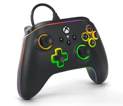 Vista 6 de PowerA Advantage Wired Controller for Xbox Series XS with Lumectra + RGB LED Strip - Black, gamepad, wired video game controller, gaming controller