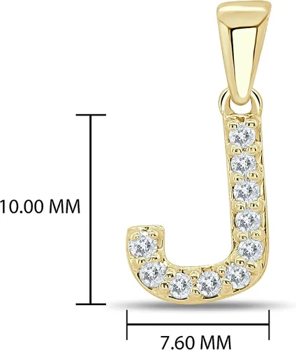 Vista 53 de Collar colgante con letra inicial de diamantes en oro amarillo de 14k (1/10 quilates) 18 pulgadas