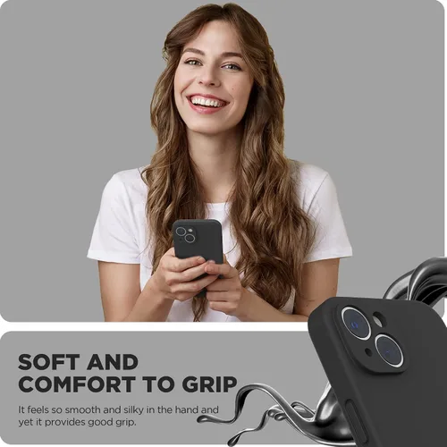 Vista 6 de SURPHY Funda para iPhone 14 Plus con Protector de Pantalla y Protección de Cámara, Funda de Teléfono de Silicona Líquida con Forro de Microfibra