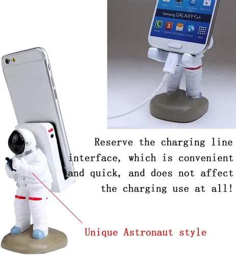 Vista 4 de Bonito soporte de escritorio divertido para teléfono celular, Papá Noel o astronauta astronauta, universal para iPhone y otros teléfonos