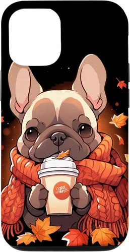 Vista 28 de French Bulldog Fall Autumn Pumpkin Spice Latte Frenchie Dog Case for iPhone 17