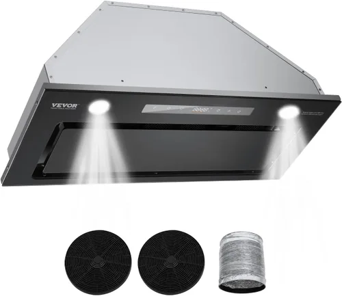 Vista 11 de VEVOR Campana de Ventilación Integrada, 800CFM 3-Velocidades, Campana de Cocina de Acero Inoxidable de 36 Pulgadas con Control de Botón de Impulso