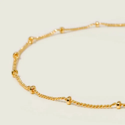 Vista 5 de MEVECCO - Delicada gargantilla y collar de cadena chapada en oro de 14 quilates, joyería de regalo para mujer