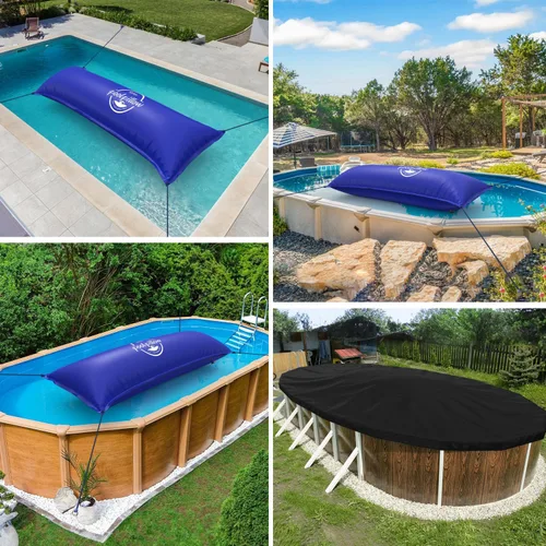 Vista 7 de Keten Almohadas de piscina para piscinas sobre el suelo de 4 x 15 pies, resistente, extra duraderas, de PVC de 0.016 in, almohada de aire