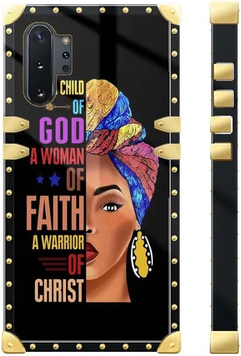 Vista 3 de DAIZAG Funda compatible con Samsung Galaxy Note 10 Plus, decoración dorada de mujer de fe, funda protectora de TPU suave antiarañazos