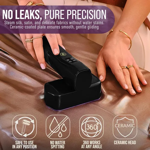 Vista 5 de Vaporizador de ropa de viaje y mini plancha de vapor, vaporizador de ropa de mano de 1200 W, 4 modos, calentamiento rápido de 20 segundos, removedor