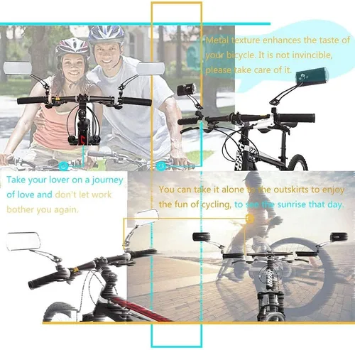 Vista 4 de Espejo retrovisor para manillar, 2 unidades, espejos de bicicleta para manillar, espejos de bicicleta para manillar para bicicleta eléctrica 1.Negro