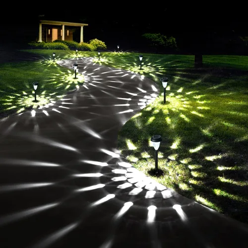 Vista 9 de GIGALUMI Luces solares impermeables para exteriores, paquete de 12 Blanco cálido