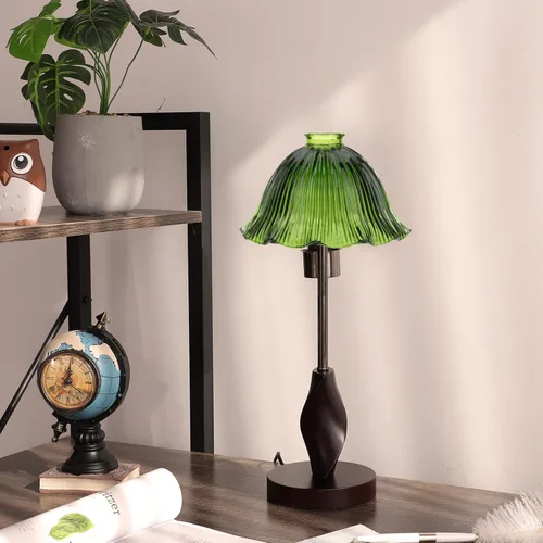 Vista 7 de CALLARON Cubierta de lámpara de cristal, cubierta de lámpara, pantalla de vidrio, pantalla colgante de repuesto para lámparas de mesa de pie (verde)
