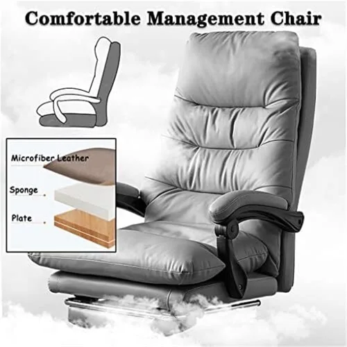 Vista 4 de Executive Big and Tall Office Chair Heavy Duty High Back Reclining Computer Desk Chair with Massage Back Linkage Armrests and Retractable Footrest