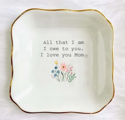 Vista 3 de Plato de cerámica para joyería, regalo de boda para la madre de la novia, regalo de despedida de soltera, regalos para mamá de novia, regalo