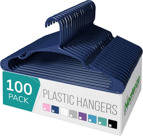 Vista 9 de NEATERIZE Perchas de Ropa de Plástico Paquete de 100 para Adultos - Perchas de Plástico, El Colgador Perfecto para Abrigos y Perchas de Ropa que