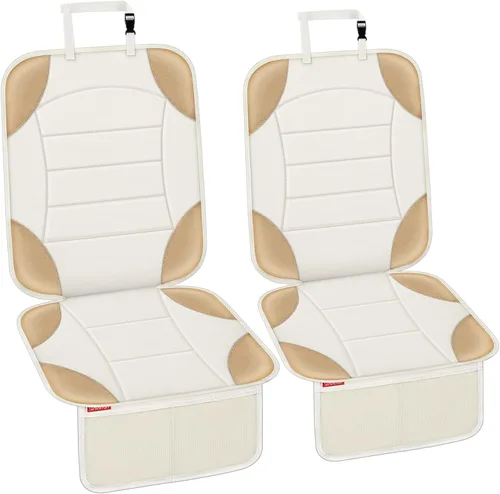 Vista 15 de Sinvitron Protector de Asiento de Coche para Asiento de Niños - Alfombrilla de Cuero Impermeable y Antideslizante con 2 Bolsillos de Malla, Funda